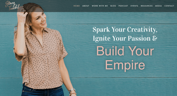 Web Stacy Tuschl pro She's Building Her Empire.