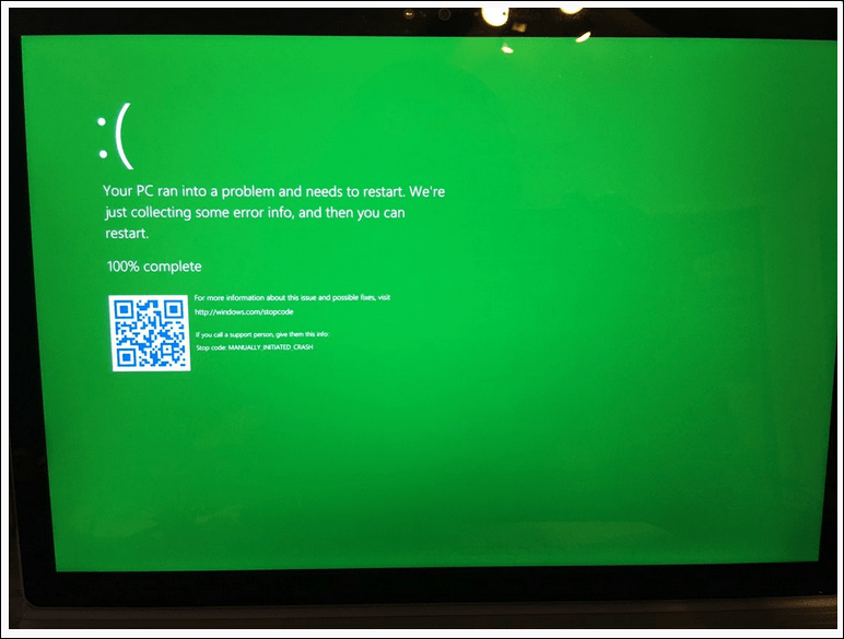 Společnost Microsoft zavádí zelenou obrazovku smrti výhradně pro zasvěcence Windows
