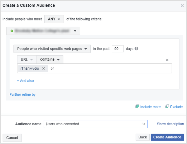 facebook vytvořit vlastní publikum lidí, kteří odeslali formulář