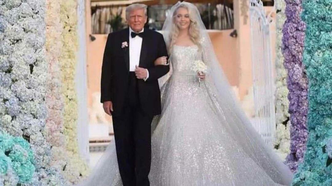 Svatební šaty Tiffany Trumpové poznamenaly svatbu