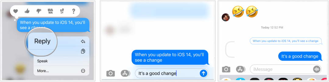 Vložené zprávy pro iOS 14
