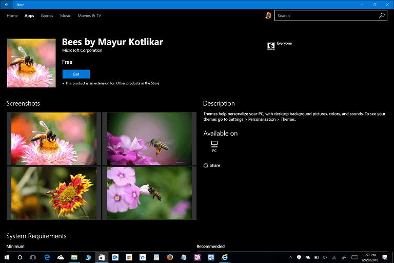 Motivy, aktualizace tvůrců systému Windows 10, přizpůsobení, ovládací panel