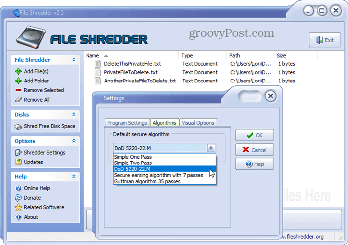Nástroj File Shredder pro bezpečné mazání pro Windows