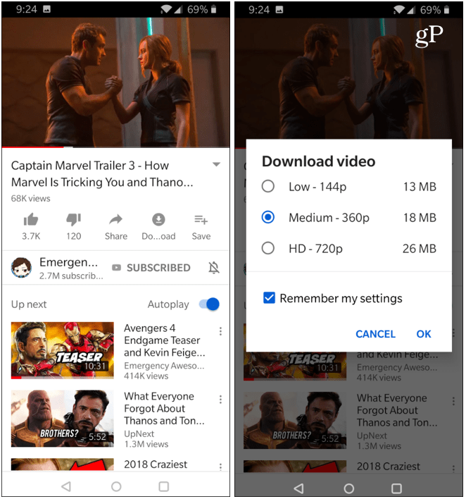 Stáhněte si videa na YouTube OnePlus 6T