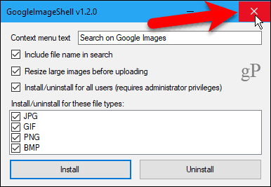 Zavřete GoogleImageShell