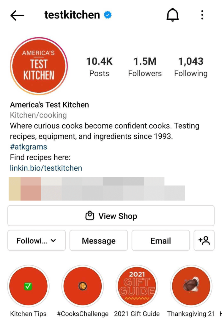 obrázek firemního profilu na Instagramu optimalizovaného pro vyhledávání