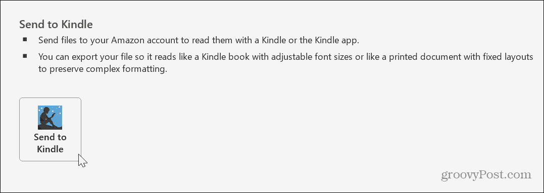 Odeslat dokumenty Word do Kindle 