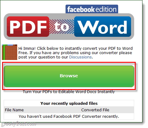 Procházejte PDF na slovo Facebook