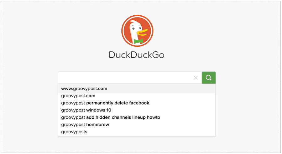 Webové stránky DuckDuckGo