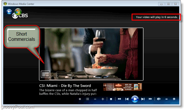 Windows 7 Media Center - užijte si krátké reklamy