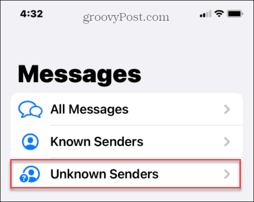 Skryjte textový spam neznámých odesílatelů na iPhone