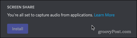 nainstalovaný plugin discord audio