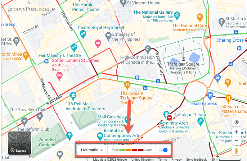 google maps živá dopravní lišta