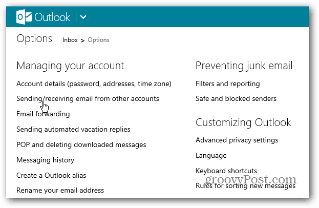 Tip pro Outlook.com: Nastavte svůj výchozí e-mailový účet