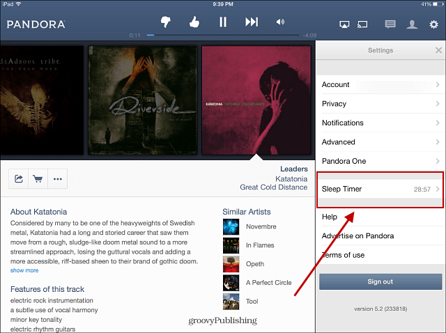 Pandora přidává funkci časovače vypnutí pro iPad