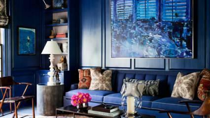 Jak použít modrou v obývacím pokoji a ložnici?