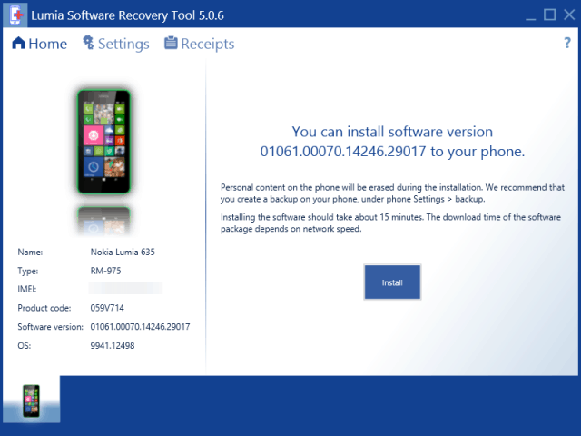 Lumia Recovery Tool Windows 10 pro telefony