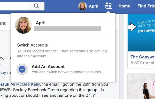 Zdá se, že Facebook testuje tlačítko, které umožňuje uživatelům rychle přepínat mezi účty.