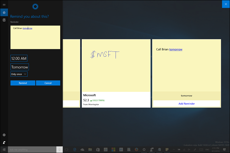 Tip na aktualizaci výročí systému Windows 10: Používejte inkoustování s poznámkami Sticky Notes a Cortana