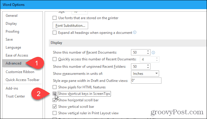 Zobrazit klávesové zkratky na obrazovkách v aplikaci Word