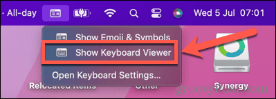 prohlížeč mac show klávesnice