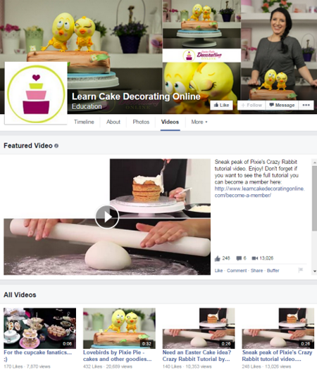 naučte se zdobení dortů online facebook videa