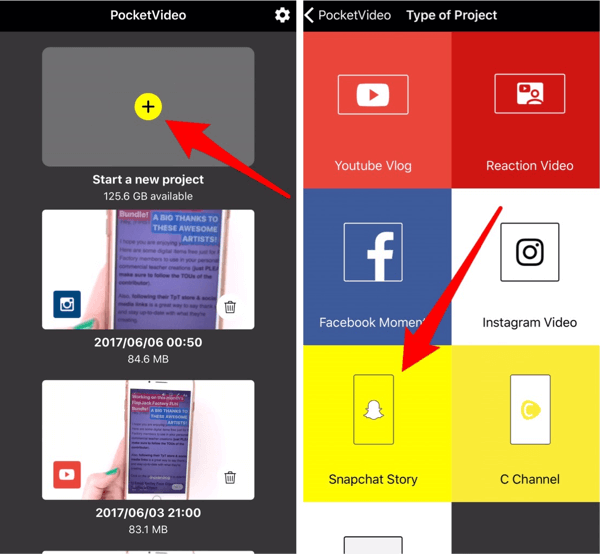Klepnutím na Snapchat Story vytvoříte obsah pro svůj příběh Instagramu.