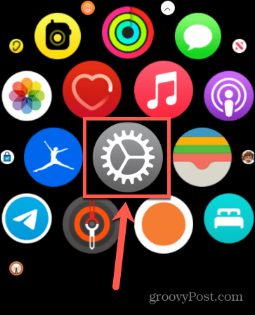 aplikace nastavení Apple Watch