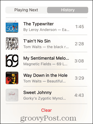 Apple seznam hudební historie mac