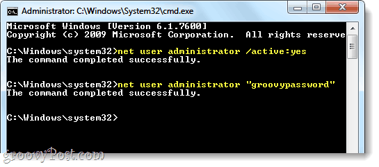 povolit admin v systému Windows 7 prostřednictvím čistého uživatele