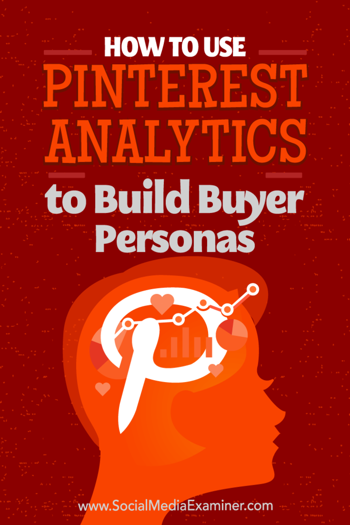 Jak používat Pinterest Analytics k vytvoření Personas kupujícího Ana Gotter na zkoušejícím sociálních médií.