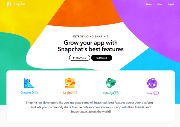 Snap Inc. představil Snap Kit, plnohodnotnou vývojovou sadu, která umožňuje tvůrcům aplikací přinést do svých aplikací některé z nejlepších částí Snapchatu.