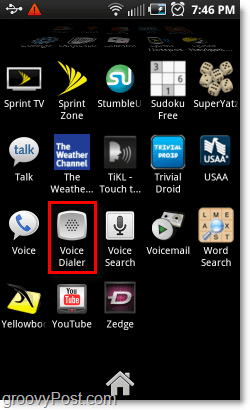 Otevřete Voice Dialer na telefonech s Androidem