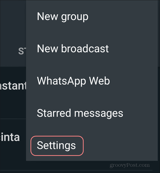 Odstraňte nastavení účtu WhatsApp