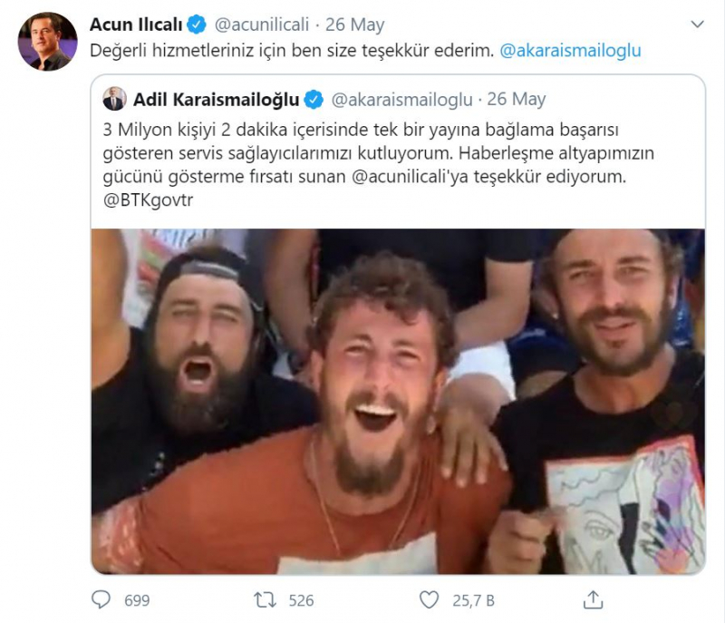 Ministr Koca sdílel video ve finále Survivor a varoval, Acunova odpověď přišla!