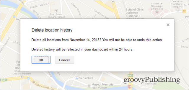 Historie polohy Google