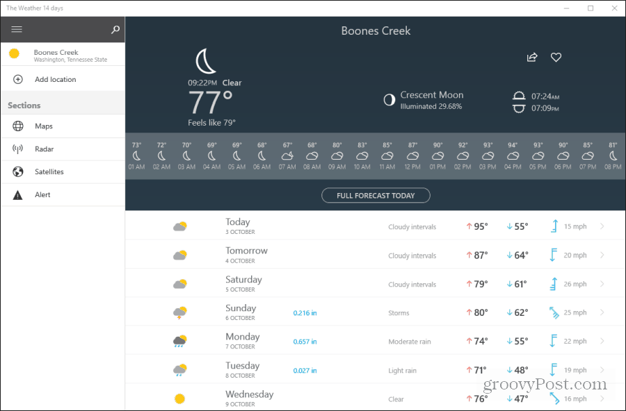počasí 14 dní app