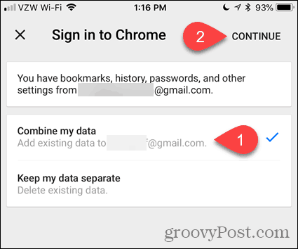Kombinujte svá data v prohlížeči Chrome pro iOS
