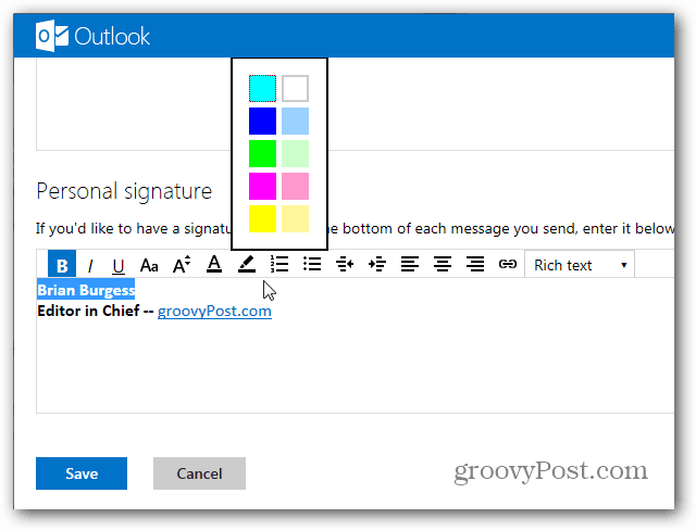 Jak vytvořit podpis Outlook.com