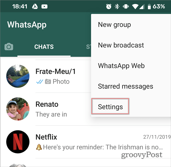 WhatsApp přestane přidávat do skupin Nastavení