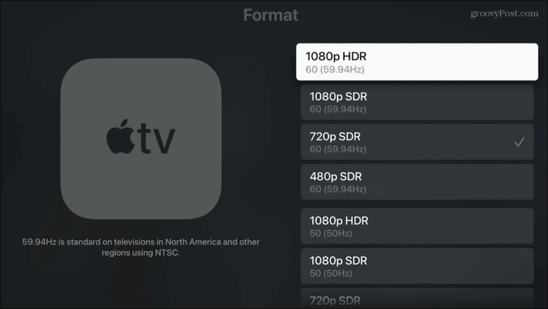 Změňte rozlišení displeje Apple TV