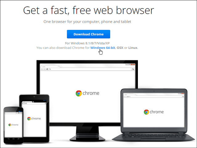 64bitový prohlížeč Google Chrome je nyní k dispozici pro Windows 7 a vyšší