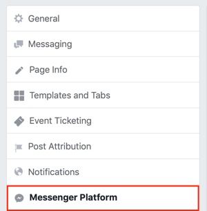 Odeslat na kartu Objevit Facebook Messenger, krok 1.