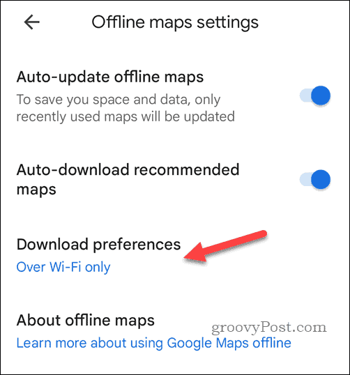 Nastavení stahování offline map z Map Google