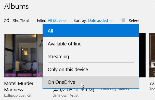 filtr OneDrive