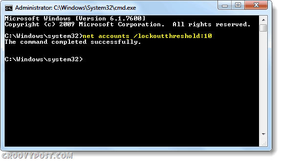 nastavit blokování prahu v systému Windows 7