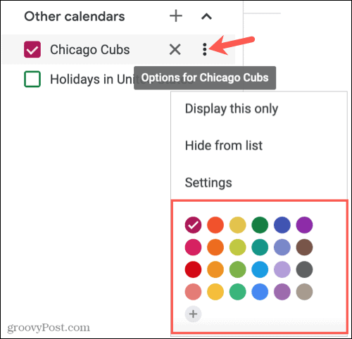 Změňte barvu kalendáře