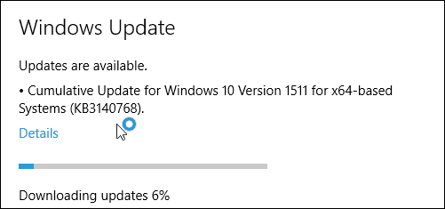 Kumulativní aktualizace systému Windows 10 KB3140768