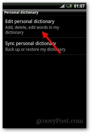 Přidat slovník Android 5