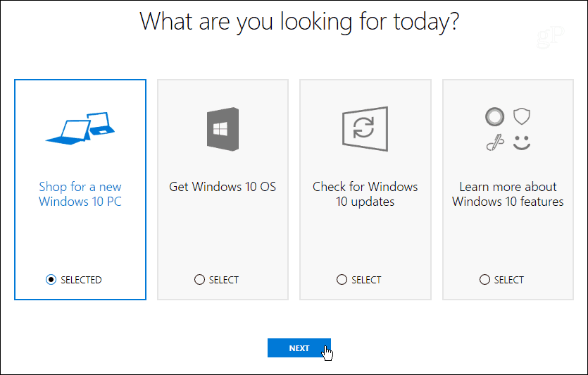 Windows pomáhají vybrat